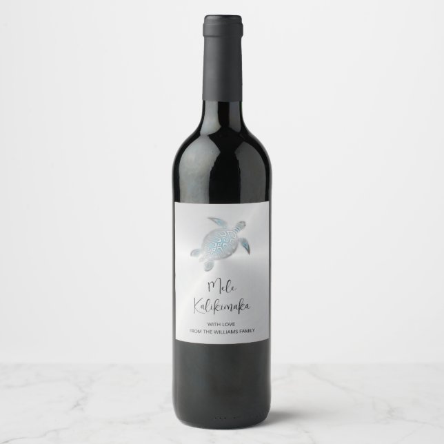 Étiquette Pour Bouteilles De Vin Élégante coutume hawaïenne de Noël (Devant)