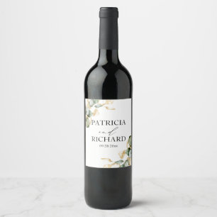 Étiquette Pour Bouteilles De Vin Elégante verdure Eucalyptus Mariage