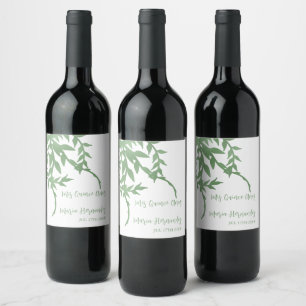 Étiquette Pour Bouteilles De Vin Elégante verdure Quinceañera