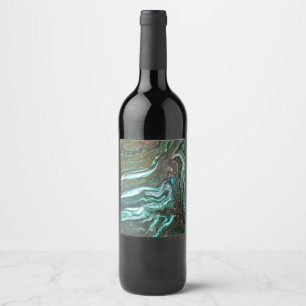 Étiquette Pour Bouteilles De Vin Emballer jusqu'à 2 bouteilles de vin Abstrait vert