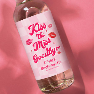 Étiquette Pour Bouteilles De Vin Embrasse la Miss au revoir EVJF
