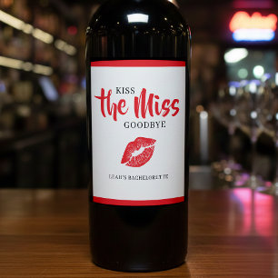 Étiquette Pour Bouteilles De Vin Embrasser la demoiselle d'adieu Bachelorette Party