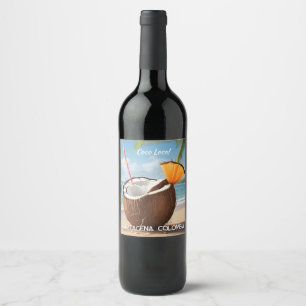 Étiquette Pour Bouteilles De Vin Emplacement personnalisé Coco Loco