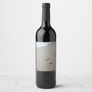 Étiquette Pour Bouteilles De Vin Empreintes sur une plage du Mozambique