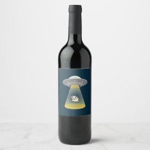Étiquette Pour Bouteilles De Vin Enlèvement d'Aliens
