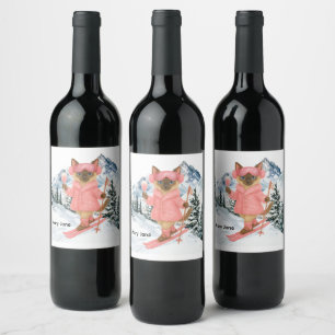 Étiquette Pour Bouteilles De Vin Enterrement de vie de jeune fille Ski Mariée sur l