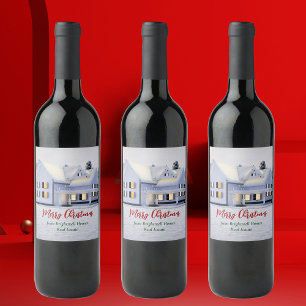 Étiquette Pour Bouteilles De Vin Entreprise Immobilière Personnalisée Maison de Noë