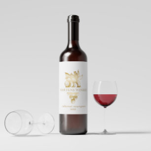 Étiquette Pour Bouteilles De Vin Entreprise vinicole de raisins d'or