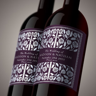 Étiquette Pour Bouteilles De Vin Épée Médiévale Royale de Mariage Œuf d'Argent Aube