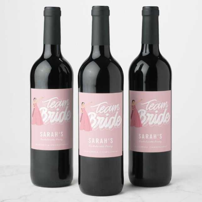 Étiquette Pour Bouteilles De Vin Équipe Mariée Bachelorette Party Bridesmaid (Bouteilles)