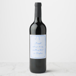 Étiquette Pour Bouteilles De Vin Es-je quelque chose de bleu ? Proposition de Bow B