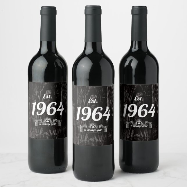 Étiquette Pour Bouteilles De Vin Est. 1964 Année Vintage (Bouteilles)