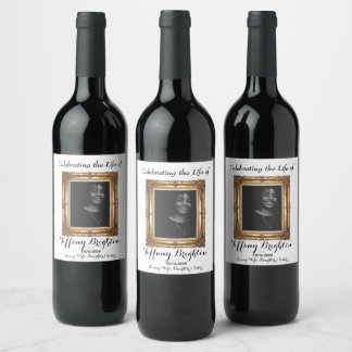 Étiquette Pour Bouteilles De Vin Étiquette à vin Gold Frame Memorial