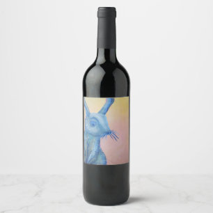 Étiquette Pour Bouteilles De Vin étiquette bleu de vin de lapin