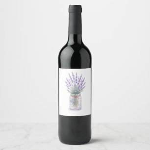 Étiquette Pour Bouteilles De Vin Étiquette cadeau aquarelle Bouquet de lavande en p