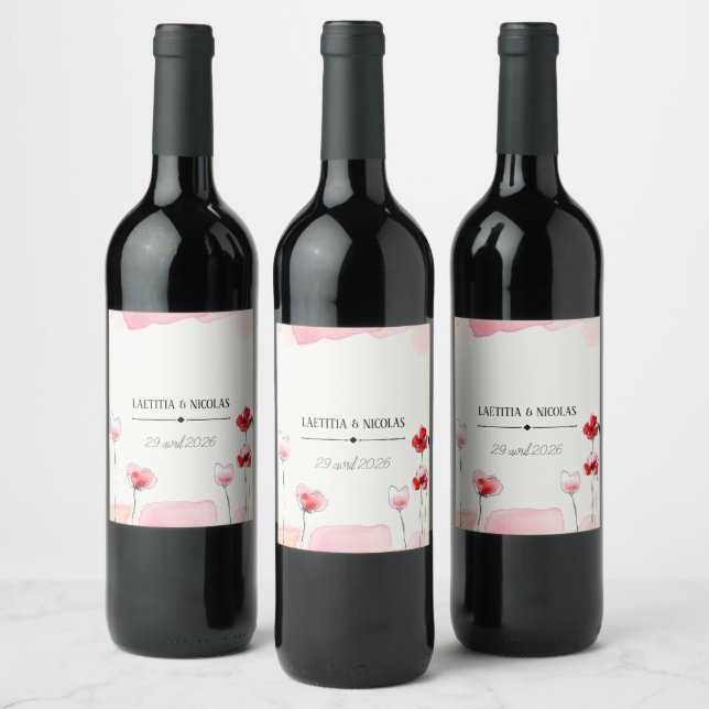 Étiquette Pour Bouteilles De Vin Etiquette "Coquelicots" (Bouteilles)