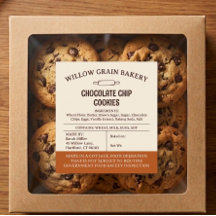 Étiquette de biscuit au chocolat pour nourriture d