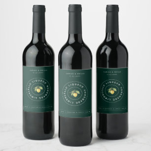 Étiquette Pour Bouteilles De Vin Étiquette de boissons du logo de Limoncello modern