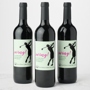 Étiquette Pour Bouteilles De Vin Étiquette de bouteille de la Ligue de Golf Mesdame