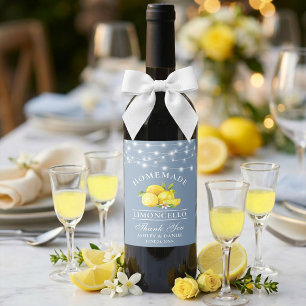 Étiquette Pour Bouteilles De Vin Étiquette de bouteille de limoncello bleu poussiér
