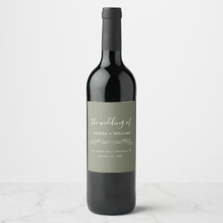 Étiquette Pour Bouteilles De Vin Étiquette de bouteille de vin de mariage à monogra