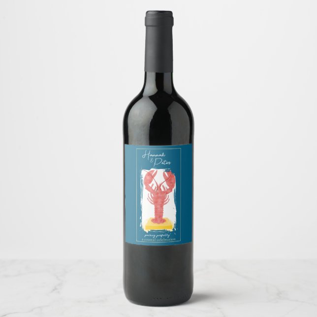 Étiquette Pour Bouteilles De Vin Étiquette de bouteille de vin homard (Devant)