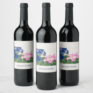 ÉTIQUETTE POUR BOUTEILLES DE VIN ÉTIQUETTE DE BOUTEILLE DE VIN : PEINTURE DE FLEUR 