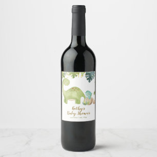 Étiquette Pour Bouteilles De Vin Étiquette de bouteille pour Baby Shower Dinosaure 