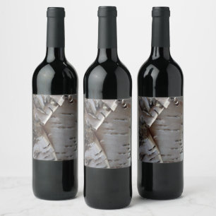 Étiquette Pour Bouteilles De Vin Étiquette de Cadeau Rustique en Écorce de Bouleau