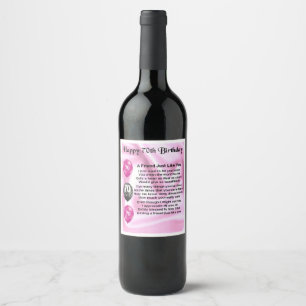Étiquette Pour Bouteilles De Vin Étiquette de la bouteille de vin Friend Poem - 70