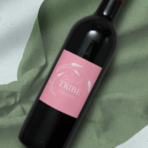 Étiquette Pour Bouteilles De Vin Étiquette de la proposition de la servante rose