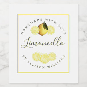 Étiquette Pour Bouteilles De Vin Étiquette de Limoncello fait maison sur mesure