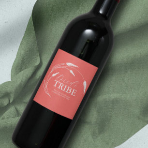 Étiquette Pour Bouteilles De Vin Étiquette de proposition Peach Bridesmaid