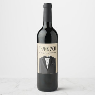 Étiquette Pour Bouteilles De Vin Étiquette de Tuxedo Merci