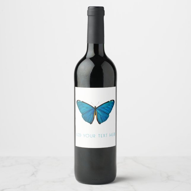 Étiquette Pour Bouteilles De Vin Étiquette DE VIN : BLEU BUTTERFLY (Devant)