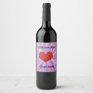 Étiquette Pour Bouteilles De Vin Étiquette de vin Cœur Coloré