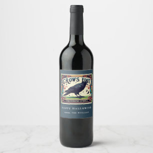 Étiquette Pour Bouteilles De Vin Étiquette de vin Corbeau Noir Halloween Potion Ble