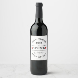 Étiquette Pour Bouteilles De Vin Étiquette de vin d'anniversaire modifiable