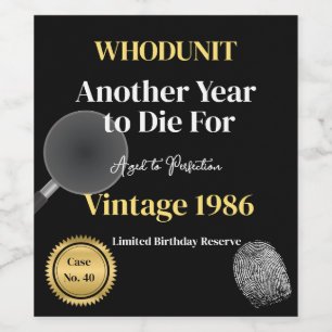 Étiquette Pour Bouteilles De Vin Étiquette de vin d'anniversaire Whodunit   Une aut
