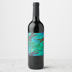 Étiquette Pour Bouteilles De Vin Étiquette de vin Danse Libellule