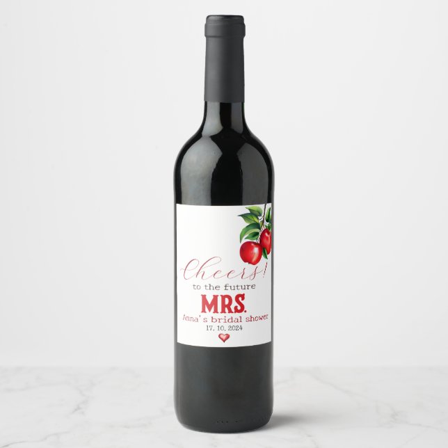Étiquette Pour Bouteilles De Vin Étiquette de vin de douche à la pomme rouge (Devant)