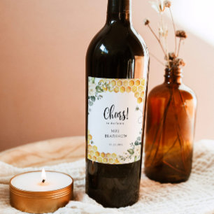 Étiquette Pour Bouteilles De Vin Étiquette de vin de douche de la mariée