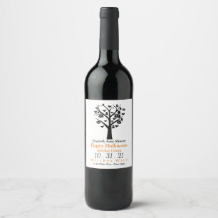 Étiquette Pour Bouteilles De Vin Étiquette de vin de la forêt hantée