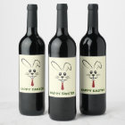 Étiquette de vin de lapin de Pâques