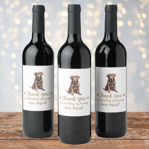 Étiquette Pour Bouteilles De Vin Étiquette de vin de mariage Chien Lab au Chocolat