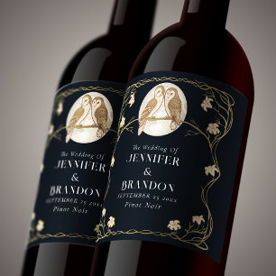 Étiquette Pour Bouteilles De Vin Étiquette de vin de mariage Élégant Art Nouveau Ch