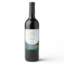 Étiquette de vin de mariage Mountain Valley View