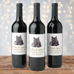 Étiquette Pour Bouteilles De Vin Étiquette de vin de mariage personnalisée Chat Noi