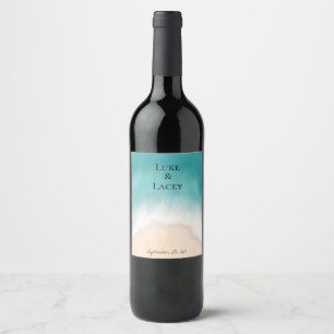 Étiquette Pour Bouteilles De Vin étiquette de vin de mariage plage