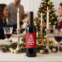 Étiquette de vin de Noël au nom de famille personn